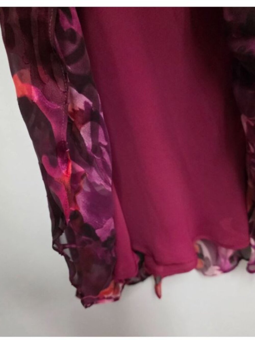 Vintage Y2K Silk Maxi Dress Fairy Size 10 Floral Whimsical Cowl Neck 90s Ruffle - Picture 6 of 10